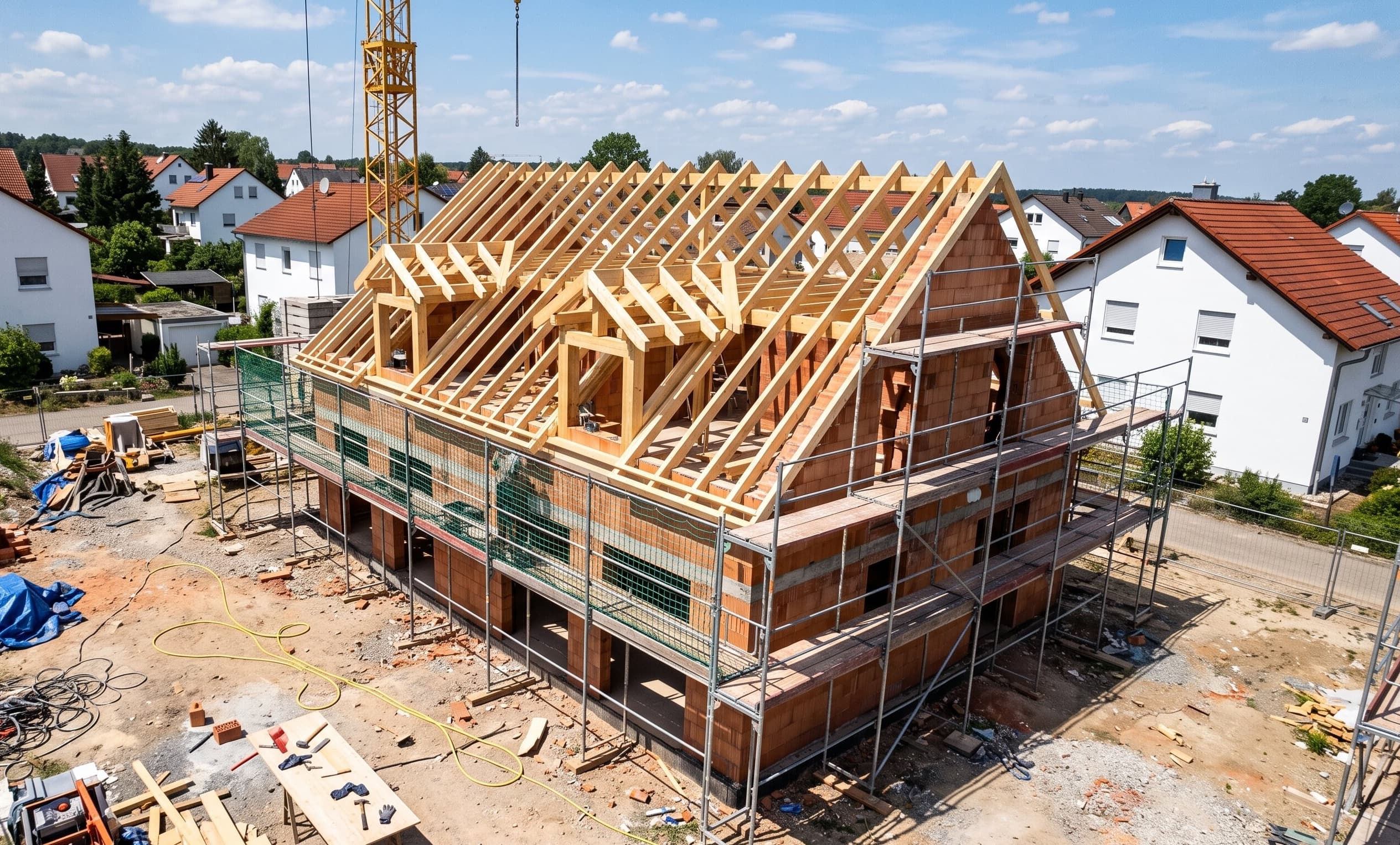 Wohnhaus mit neu gedecktem Ziegeldach von Holzbau Kirchleitner
